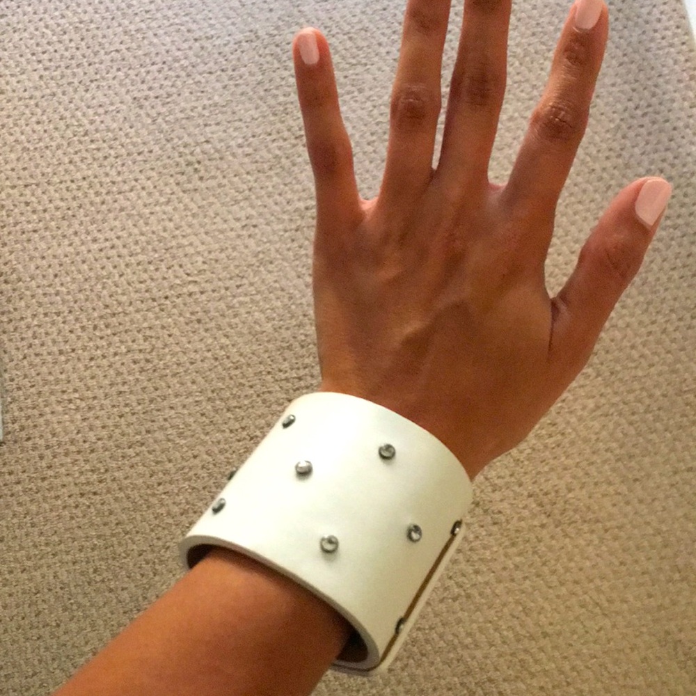 Max Mara Ponza White Leather Bracelet/Cuff NWT